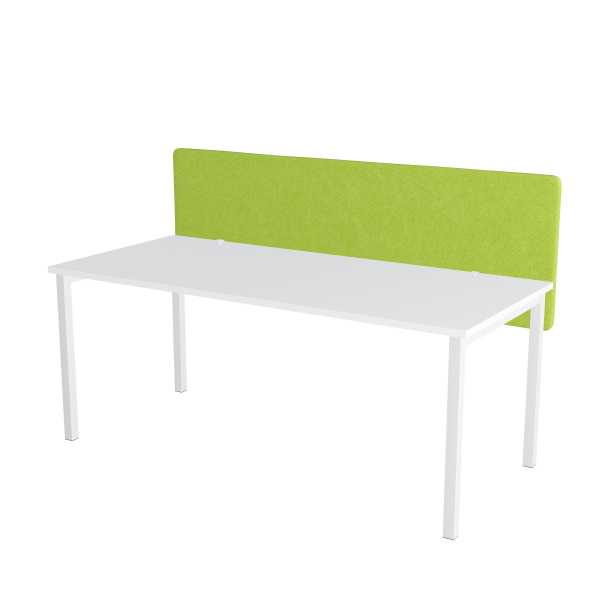 Grüne Tischtrennwand auf weißem Hintergrund