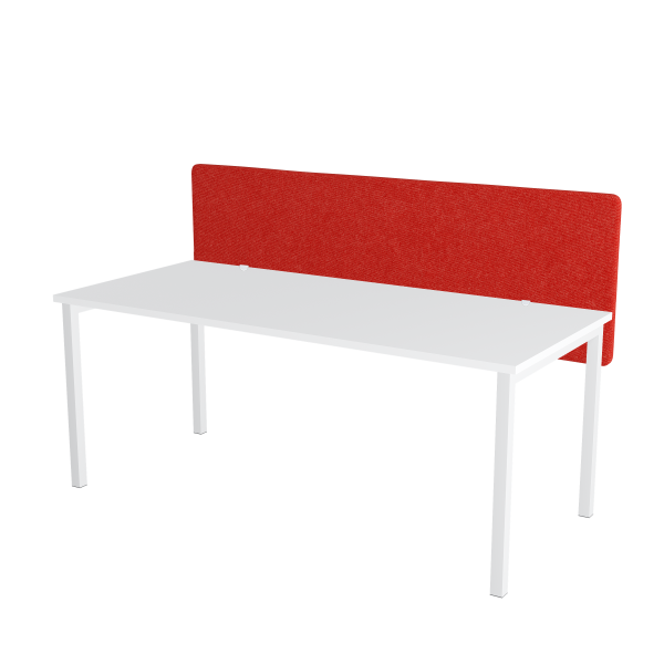 Rote Tischtrennwand auf weißem Hintergrund